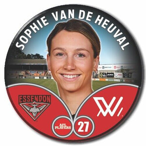 2023 AFLW S7 Essendon Player Badge - VAN DE HEUVAL, Sophie