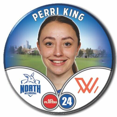 2023 AFLW S7 Nth Melbourne Player Badge - KING, Perri