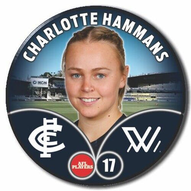 2023 AFLW S7 Carlton Player Badge - HAMMANS, Charlotte