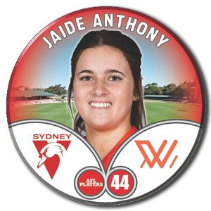 2023 AFLW S7 Sydney Swans Player Badge - ANTHONY, Jaide