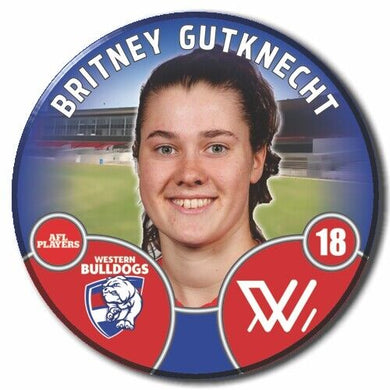 2022 AFLW Western Bulldogs Player Badge - GUTKNECHT, Britney