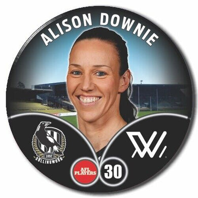 2023 AFLW S7 Collingwood Player Badge - DOWNIE, Alison