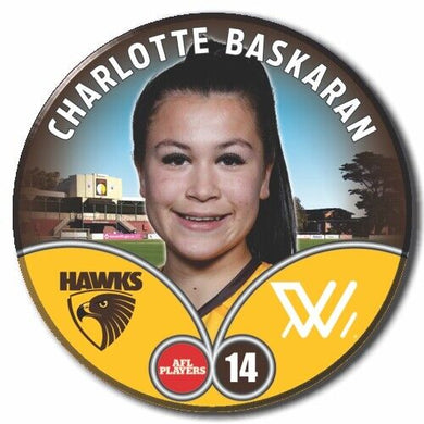 2023 AFLW S7 Hawthorn Player Badge - BASKARAN, Charlotte