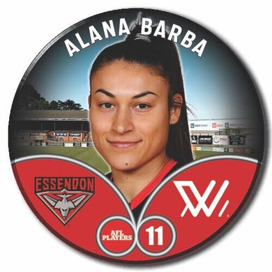 2023 AFLW S7 Essendon Player Badge - BARBA, Alana