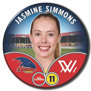 2023 AFLW S7 Adelaide Crows Player Badge - SIMMONS, Jasmine