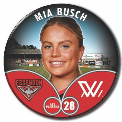 2023 AFLW S7 Essendon Player Badge - BUSCH, Mia