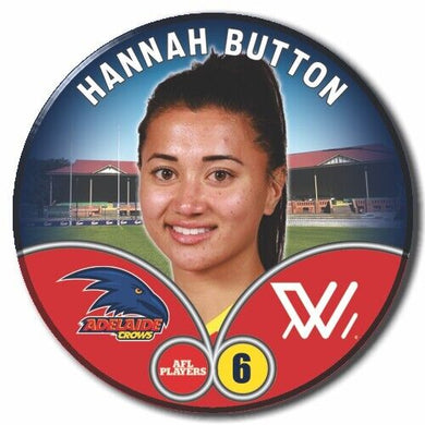 2023 AFLW S7 Adelaide Crows Player Badge - BUTTON, Hannah