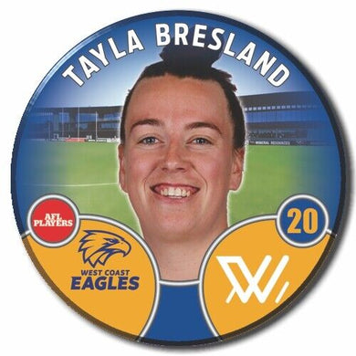 2022 AFLW West Coast Eagles Player Badge - BRESLAND, Tayla