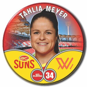 2023 AFLW S7 Gold Coast Suns Player Badge - MEYER, Tahlia