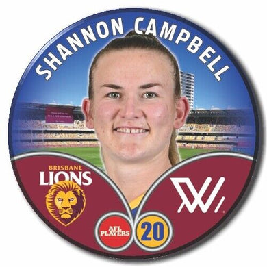 2023 AFLW S7 Brisbane Player Badge - CAMPBELL, Shannon