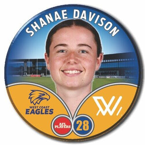 2023 AFLW S7 West Coast Eagles Player Badge - DAVISON, Shanae