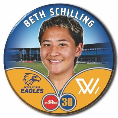 2023 AFLW S7 West Coast Eagles Player Badge - SCHILLING, Beth