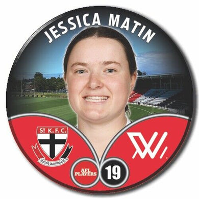 2023 AFLW S7 St Kilda Player Badge - MATIN, Jessica