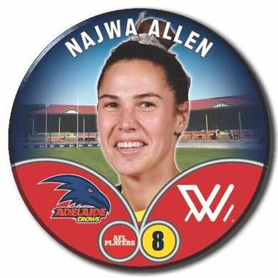 2023 AFLW S7 Adelaide Crows Player Badge - ALLEN, Najwa