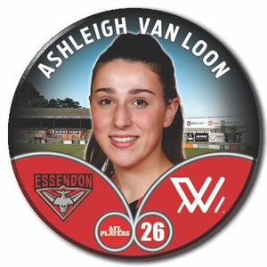 2023 AFLW S7 Essendon Player Badge - VAN LOON, Ashleigh