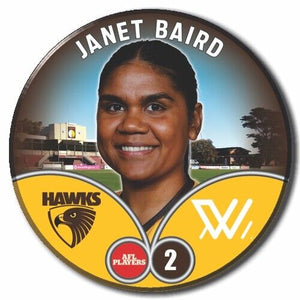 2023 AFLW S7 Hawthorn Player Badge - BAIRD, Janet
