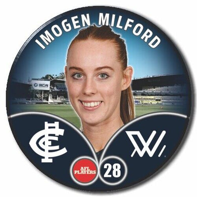2023 AFLW S7 Carlton Player Badge - MILFORD, Imogen