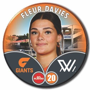 2023 AFLW S7 GWS Giants Player Badge - DAVIES, Fleur
