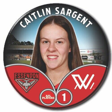 2023 AFLW S7 Essendon Player Badge - SARGENT, Caitlin