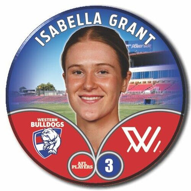 2023 AFLW S7 Western Bulldogs Player Badge - GRANT, Isabella