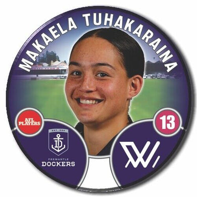 2022 AFLW Fremantle Player Badge - TUHAKARAINA, Makaela