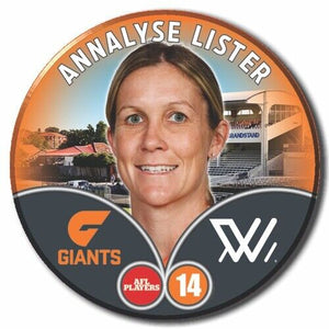 2023 AFLW S7 GWS Giants Player Badge - LISTER, Annalyse