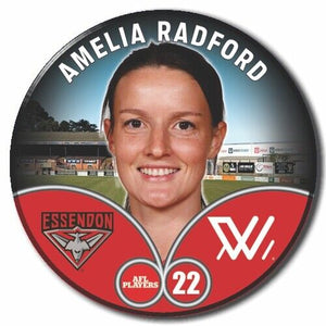 2023 AFLW S7 Essendon Player Badge - RADFORD, Amelia