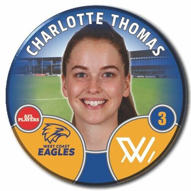 2022 AFLW West Coast Eagles Player Badge - THOMAS, Charlotte
