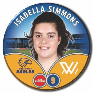 2023 AFLW S7 West Coast Eagles Player Badge - SIMMONS, Isabella