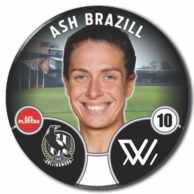 2022 AFLW Collingwood Player Badge - BRAZILL, Ash