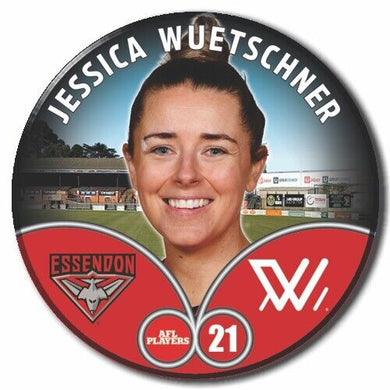 2023 AFLW S7 Essendon Player Badge - WUETSCHNER, Jessica