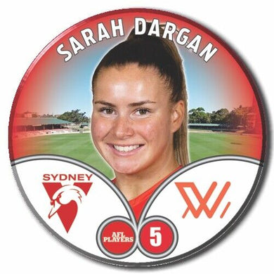 2023 AFLW S7 Sydney Swans Player Badge - DARGAN, Sarah