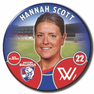 2022 AFLW Western Bulldogs Player Badge - SCOTT, Hannah