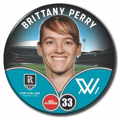 2023 AFLW S7 Port Adelaide Player Badge - PERRY, Brittany