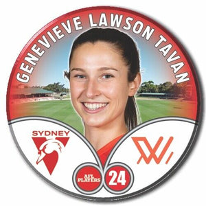 2023 AFLW S7 Sydney Swans Player Badge - LAWSON TAVAN, Genevieve