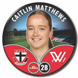 2023 AFLW S7 St Kilda Player Badge - MATTHEWS, Caitlin