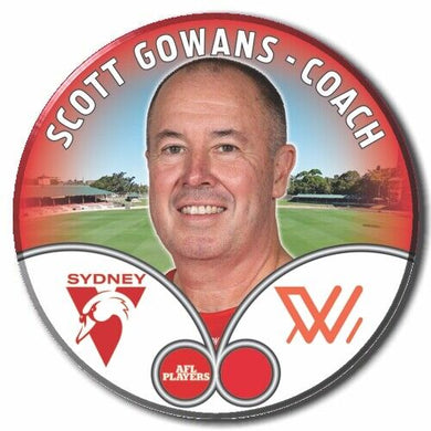 2023 AFLW S7 Sydney Swans Player Badge - GOWANS, Scott - COACH
