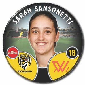 2022 AFLW Richmond Player Badge - SANSONETTI, Sarah
