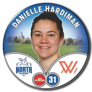 2023 AFLW S7 Nth Melbourne Player Badge - HARDIMAN, Danielle