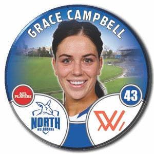 2022 AFLW North Melbourne Player Badge - CAMPBELL, Grace