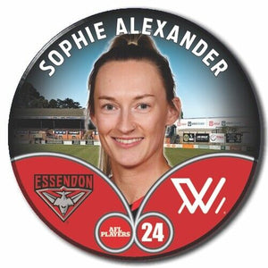 2023 AFLW S7 Essendon Player Badge - ALEXANDER, Sophie