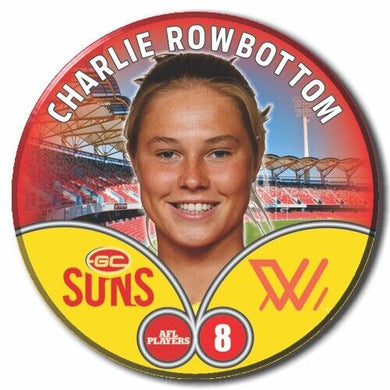 2023 AFLW S7 Gold Coast Suns Player Badge - ROWBOTTOM, Charlie