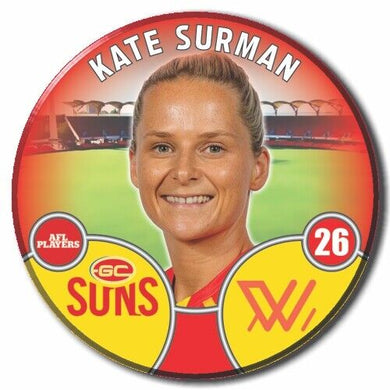 2022 AFLW Gold Coast Player Badge - SURMAN, Kate
