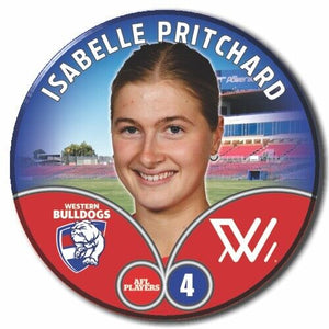 2023 AFLW S7 Western Bulldogs Player Badge - PRITCHARD, Isabelle