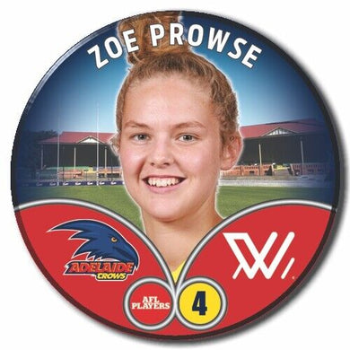 2023 AFLW S7 Adelaide Crows Player Badge - PROWSE, Zoe