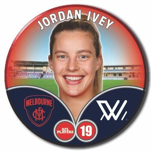 2023 AFLW S7 Melbourne Player Badge - IVEY, Jordan