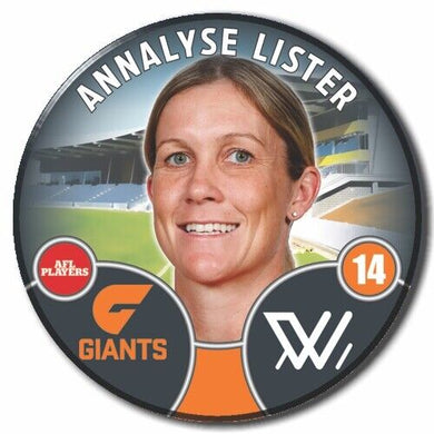2022 AFLW GWS Player Badge - LISTER, Annalyse