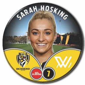 2023 AFLW S7 Richmond Player Badge - HOSKING, Sarah