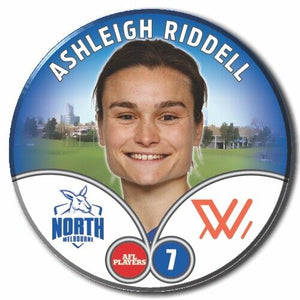 2023 AFLW S7 Nth Melbourne Player Badge - RIDDLE, Ashleigh