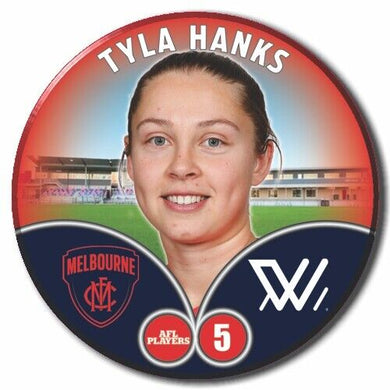 2023 AFLW S7 Melbourne Player Badge - HANKS, Tyla